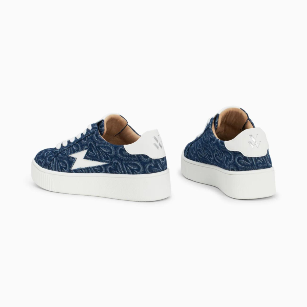 Baskets éclair Enola denim coeur à lacets - Image 3