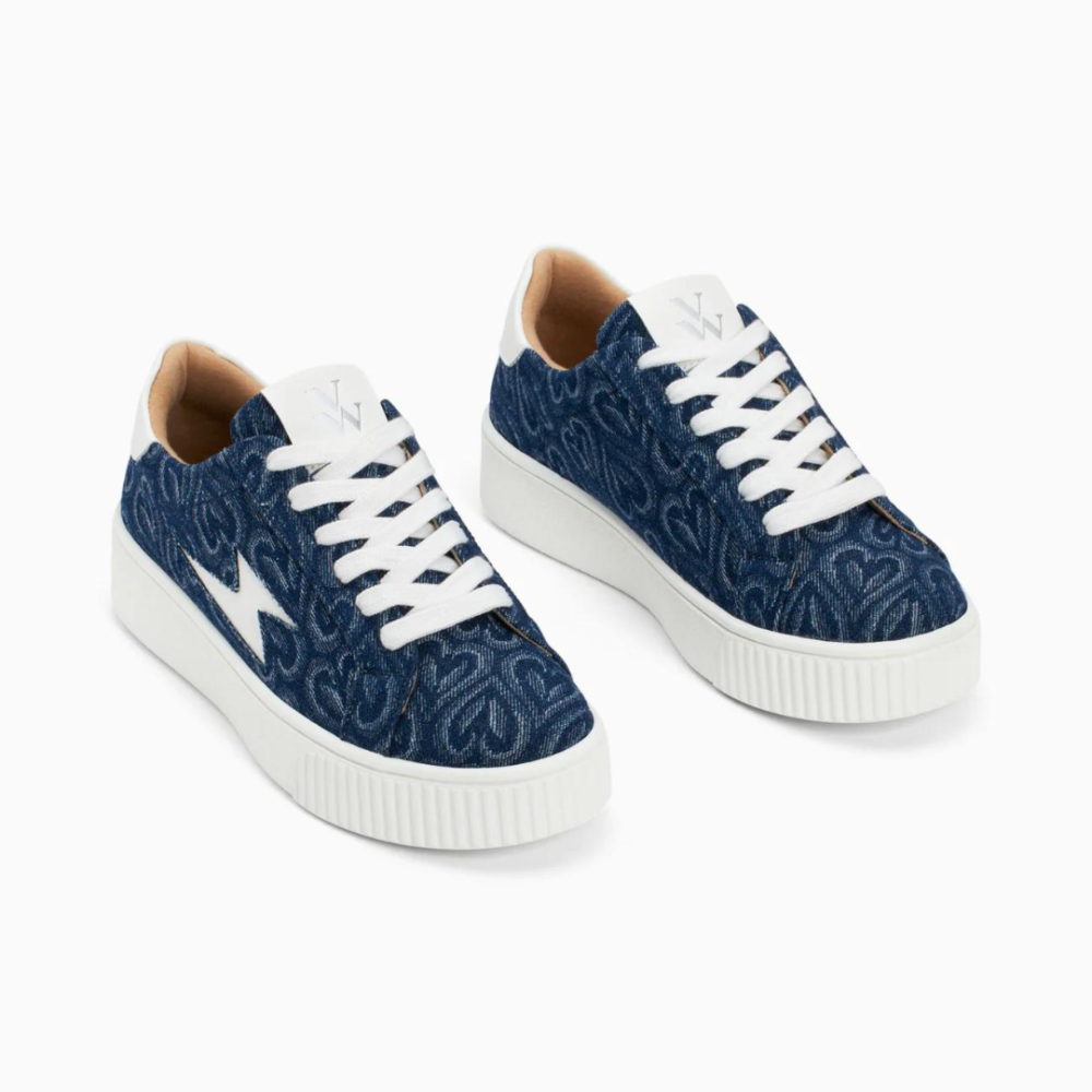 Baskets éclair Enola denim coeur à lacets - Image 4