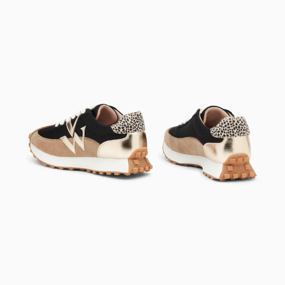 Baskets monogramme Pia beige et noir à semelle running - Image 4