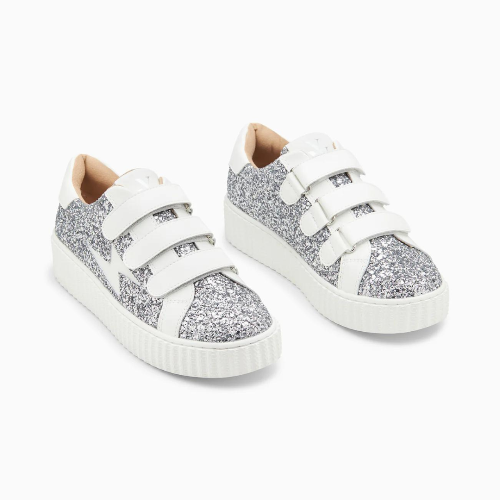 Baskets éclair Marielle à paillettes argent - Image 4