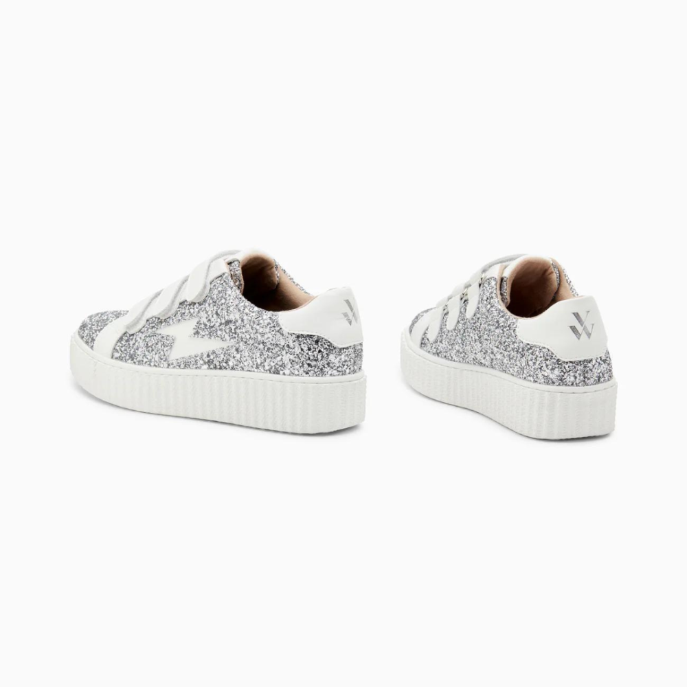 Baskets éclair Marielle à paillettes argent - Image 3