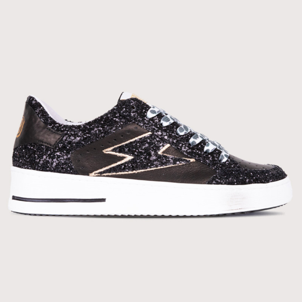 BASKETS NOUBAR BASSES CUIR NOIR GLITTER NOIR 10509